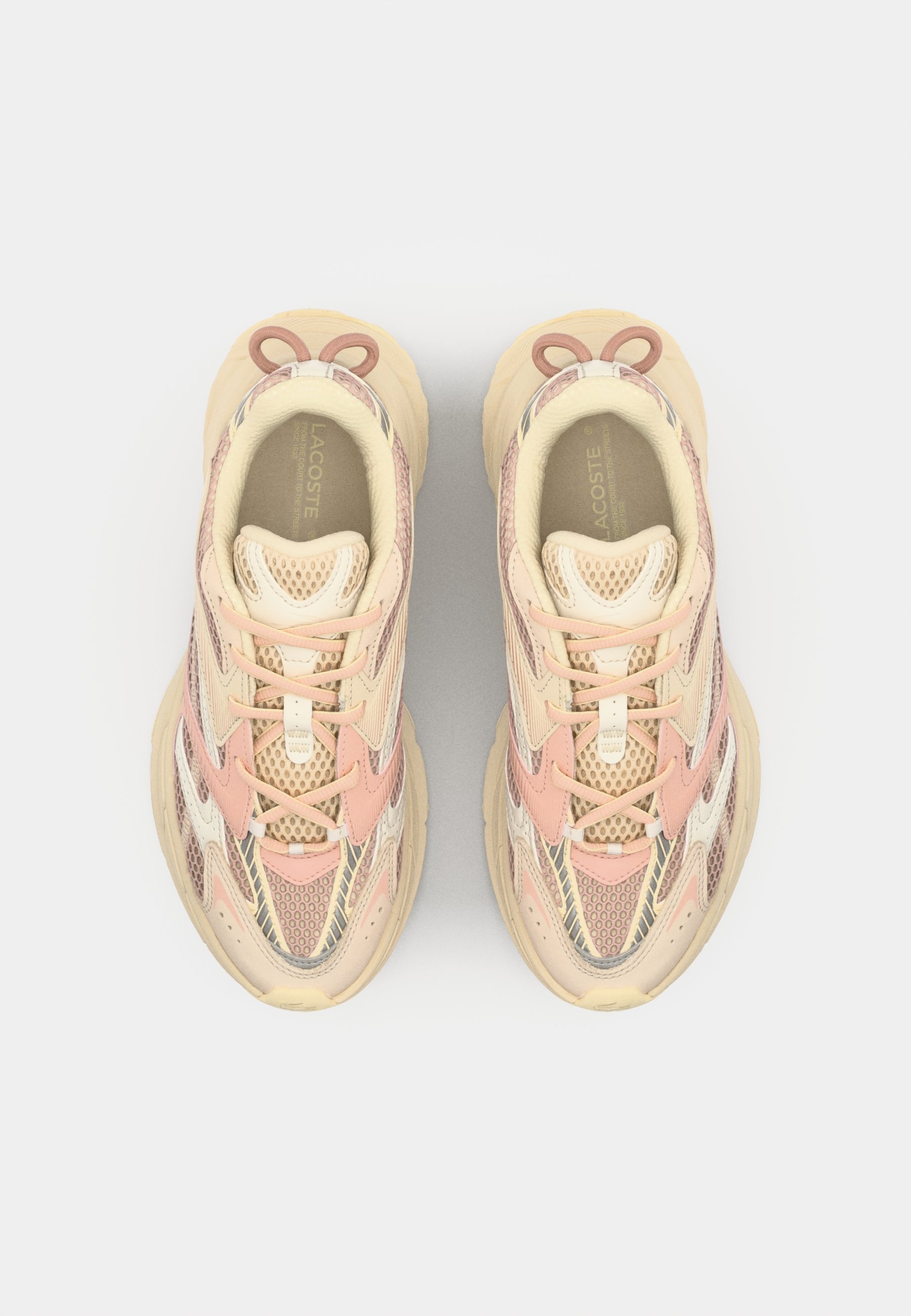 Lacoste NEO SHOT - Sneakers low - off white/light pink/alb natural