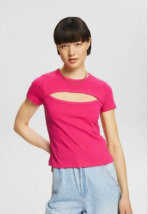 CUT OUT - Camiseta estampada - pink fuchsia