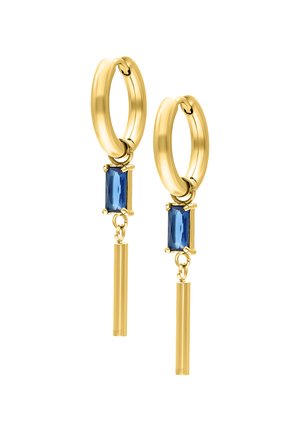 Earrings - metallfarbe gold kristallfarbe saphirblau