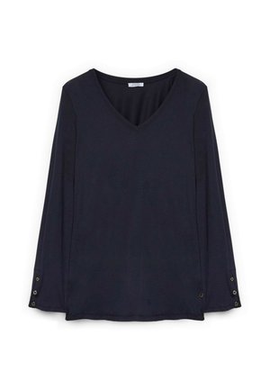 Fiorella Rubino, T-SHIRT CON BOTTONICINI SUI POLSINI - Longsleeve - blu