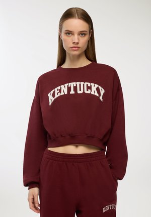 STAMPA COLLEGE CROP SENZA CAPPUCCIO E ZIP - Felpa - bordeaux