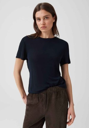 OPUS, SHEER PIPING DETAIL - T-shirt basic - coal blue