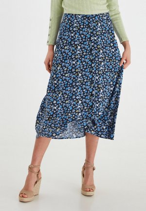 BYMMJOELLA MIDI SKIRT - Falda acampanada - brunnera blue mix