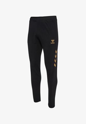 Hummel FUSSBALL TEAM JOGGING - Tracksuit bottoms - schwarzgold
