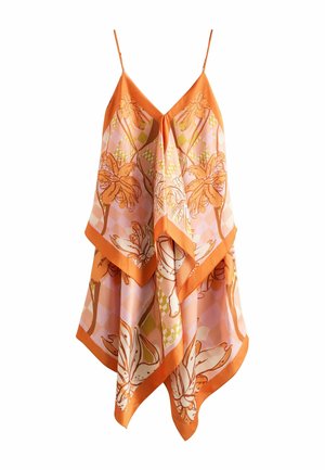 Next, REGULAR FIT - SCARF ASYMMETRIC HEM MIDI DRESS . - Freizeitkleid - orange floral