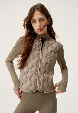 KENAL - Waistcoat - marrón topo