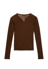 LONG SLEEVE RIBBED - Linne - bordeaux