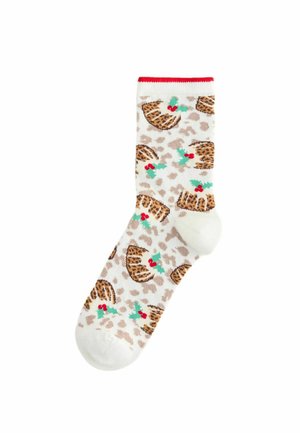 Ponožky - christmas leopard christmas pudding