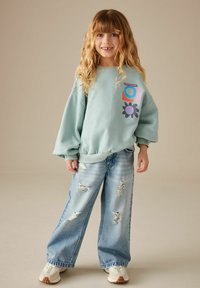 Next REGULAR FIT - Collegepaita - green floral shapes
