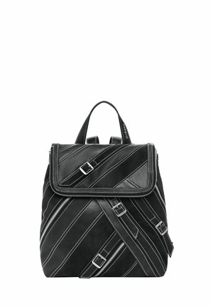 SMALL WITH STRAPS AND ZIPPERS - Rucksack - black