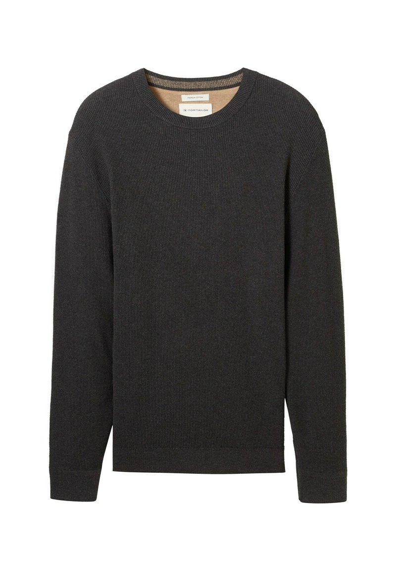 Tom Tailor Trui donkergrijs gemêleerd