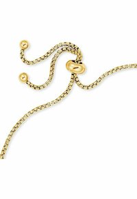 Guldkedjebracelet med en vågig design, som har sammanlänkade länkar, släta, sfäriska ändar och en rundad mittaccent.