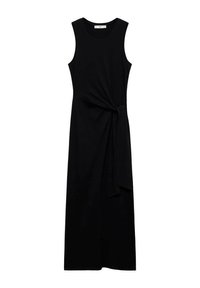 MIDI WITH KNOT DETAIL - Vestito di maglina - black