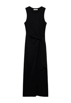 Mango MIDI WITH KNOT DETAIL - Džersejové šaty - black