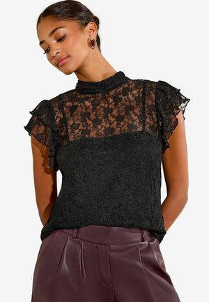 REGULAR FIT - NECK - Blúz - black