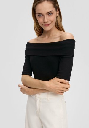 IM SLIM FIT MIT CARMEN-AUSSCHNITT - Top - schwarz