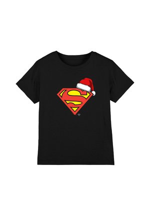 Cotton Soul, SUPERMAN SSHIELD CHRISTMAS SANTA HAT UNISEX - Print T-shirt - black
