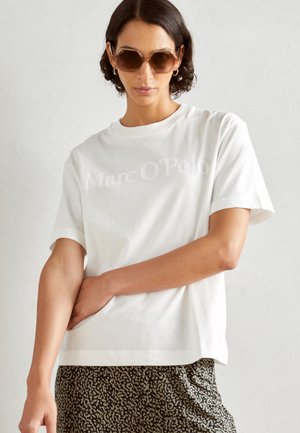 Marc O'Polo SHORT SLEEVE ROUND NECK RELAXED FIT LOGO TEE - Βασικό μπλουζάκι - white