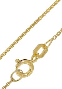 Goldkette mit rundem Karabinerhaken, filigranen Gliedern und glänzender Oberfläche. Mit "925" gekennzeichnet, was auf den Silbergehalt hinweist.