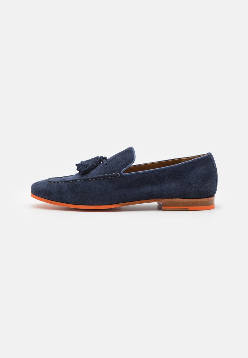 Melvin & Hamilton CLIVE - Pantofi slip-on - navy/rich tan/orange