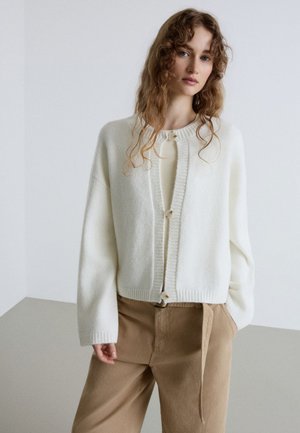 Calliope, MAGLIA TINTA UNITA - Cardigan - bianco lana