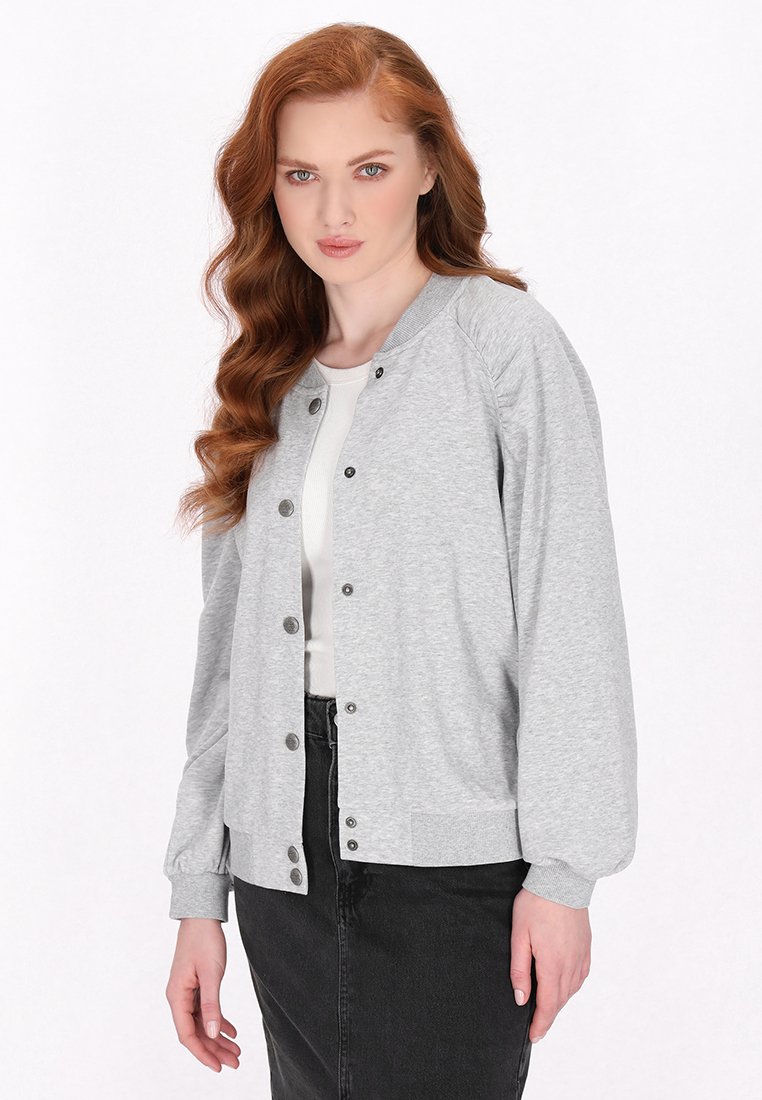 dreimaster Sweater met rits grijs dreimaster Sweater met rits grijs