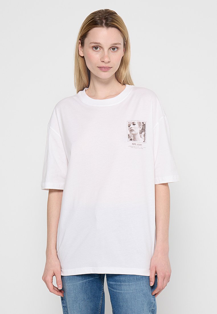 Pepe Jeans T-shirt print wit Pepe Jeans T-shirt print wit