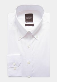 Valkoinen paita, jossa on slim fit, pistekaulus ja napit. Valmistettu hienosti kudotusta puuvillasta, jossa on hienovaraisia ompeluyksityiskohtia.