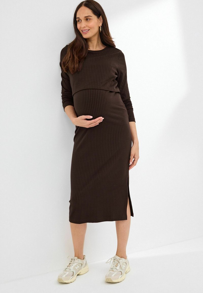 Next MATERNITY NURSING LONG SLEEVE  - Strickkleid - chocolate brown