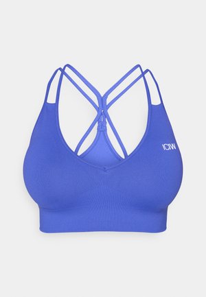 ICANIWILL DEFINE SEAMLESS V SHAPE BRA - Sutien sport cu susținere medie - virtual blue