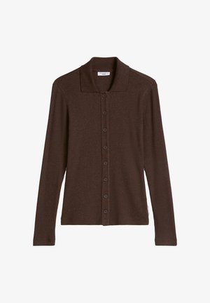 Marc O'Polo DENIM, MARC O'POLO DENIM JERSEYBLUSE SLIM AUS WEICHEM RIPPJERSEY - Vest - espresso brown