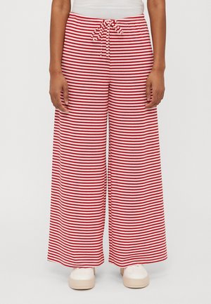 STRIPED SOFT TROUSERS - Pantalon classique - white/red