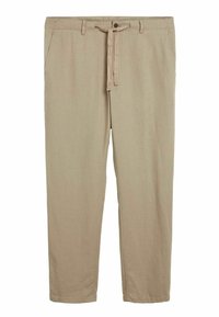 REGULAR FIT LINEN STRAIGHT LEG DRAWSTRING - Nohavice chinos - stone natural