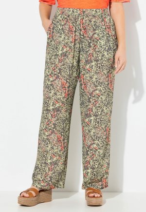 Ulla Popken CROCODILE ELASTIC WAIST - Pantalon classique - olive grey