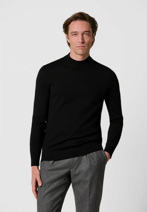 PROFUOMO, PROFUOMO PULLOVER MOCK-ROLL - Trui - black
