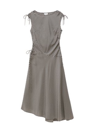 & OTHER STORIES, & OTHER STORIES ASYMMETRIC DRAPED MIDI DRESS - Robe de jour - white dark blue