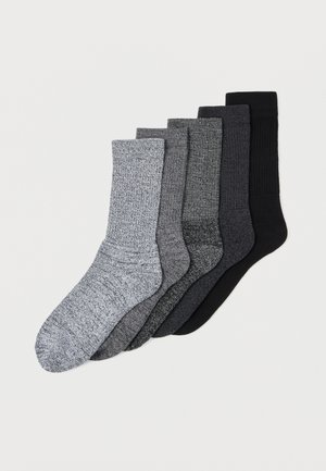 GRINDLE EFFECT HEAVYWEIGHT SOCKS 5 PACK - Socken - grey/black/white