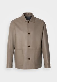 BOSS MARKIN - Leather jacket - open green/green - Zalando