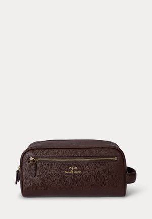 Polo Ralph Lauren, PEBBLED LEATHER TRAVEL CASE UNISEX - Trousse de toilette - dark brown