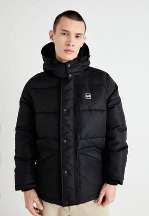 HOODED HEAVYWEIGHT LOGO PUFFER - Ziemas jaka - true black