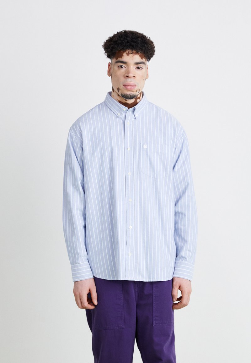 Carhartt WIP DOWLEN SHIRT - Shirt - dowlen stripe/ bleach / white