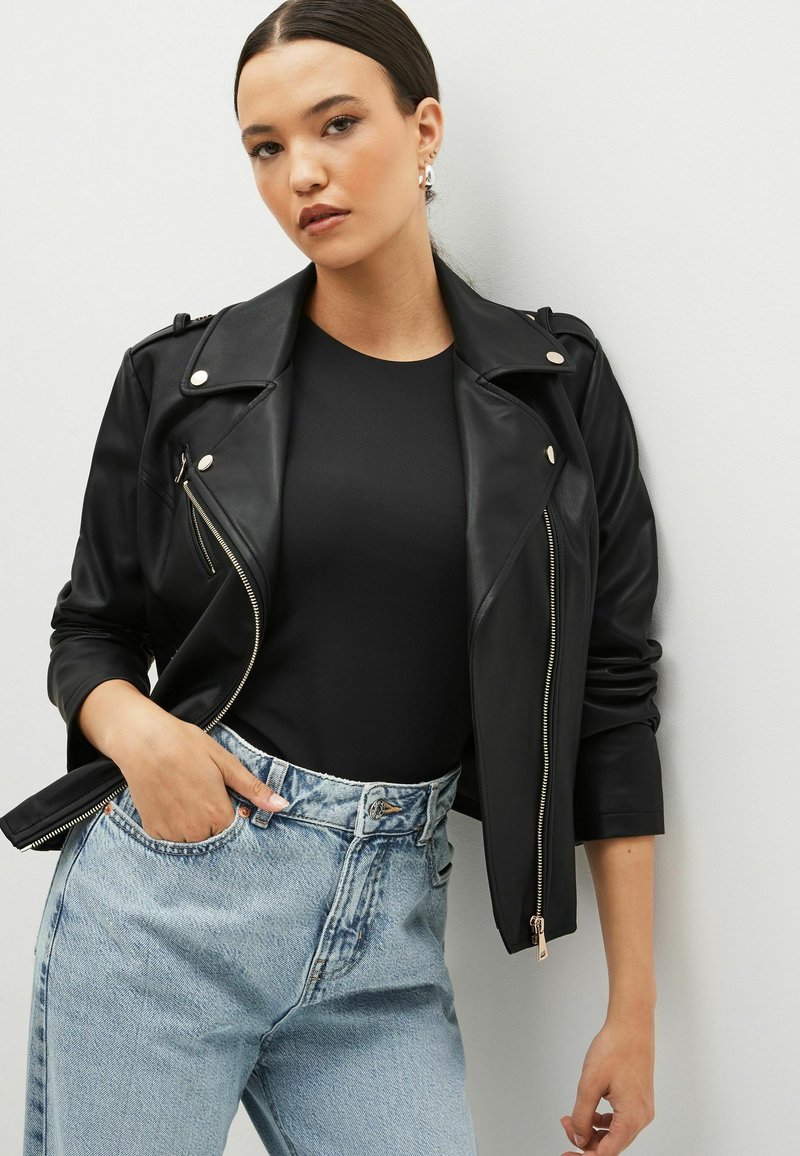 Next BIKER Kunstlederjacke black fuller bust/schwarz Zalando.de