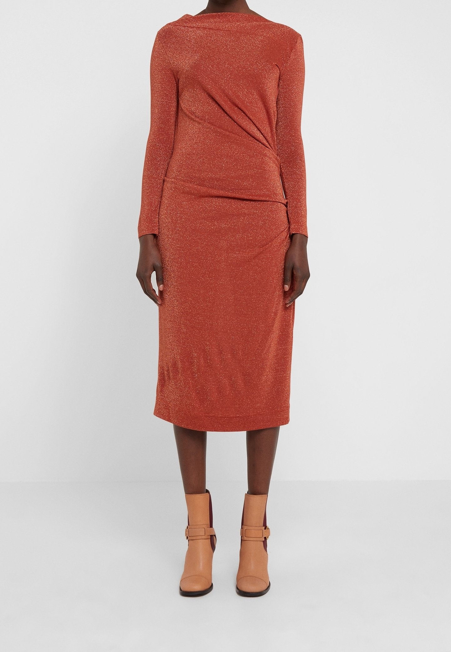knee length cotton dress Ode Dress in Cloud