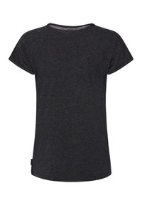 T-shirt nera a maniche corte realizzata in tessuto morbido, con scollo tondo e dettaglio in rete sul retro, dal fit rilassato e orlo curvo.