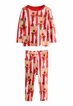 REGULAR FIT - CHRISTMAS SET - Pyjama set - red/pink stripe reindeer