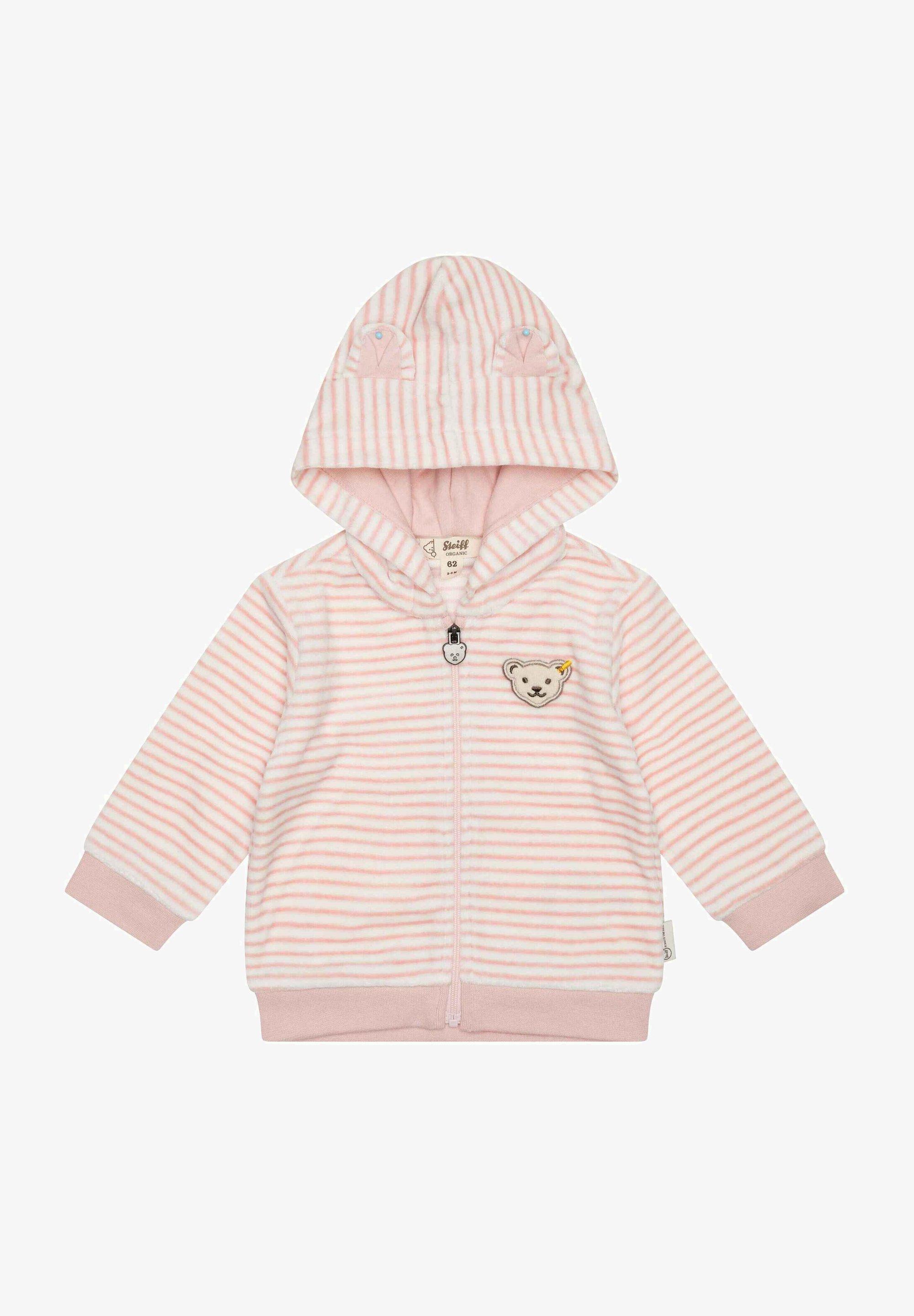 Steiff WELLNESS MIT TEDDYBÄROHREN Sweatjacke silver pink/rosa