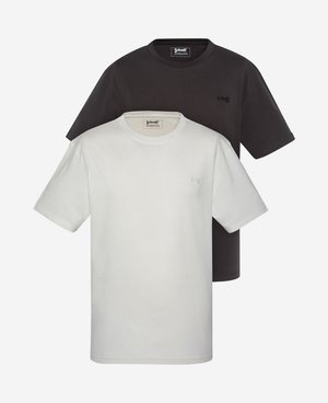 2 PACK - T-Shirt basic - washed black off white