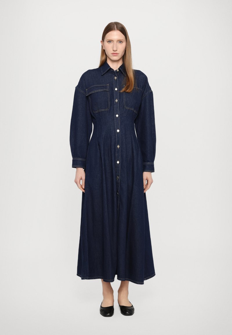 FRAME THE NIPPED DRESS - Farkkumekko - dark blue denim