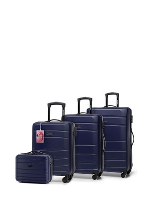 LUGGAGE SET WITH WASH BAG AND TAG FROM ABS - Valise à roulettes - dark blue