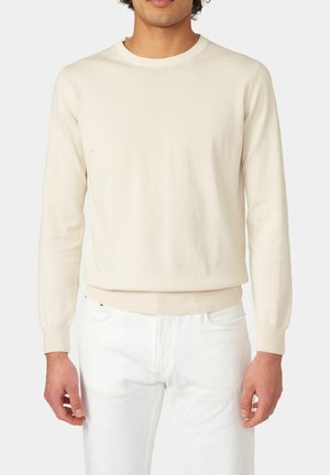 Oscar Jacobson VALTER ROUNDNECK - Striktrøje - creme white